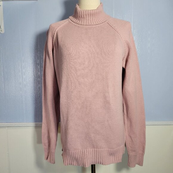 Jeanne Pierre Large Baby Pink Classic Longsleeve Med-Weight Turtleneck Sweater - Picture 1 of 10